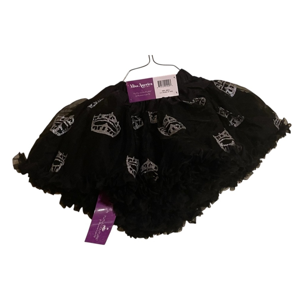 Black Tutu Petticoat with Silver Crowns
